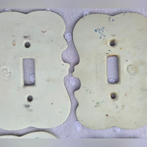 VTG Set of 5 Arnart Japan Porcelain Floral Light Switch Covers | Gold Gilt S7310 - Picture 10 of 14